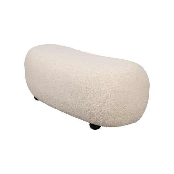 Кремава подплатена пейка от прежда с примки от букле Noxx – White Label-image-3