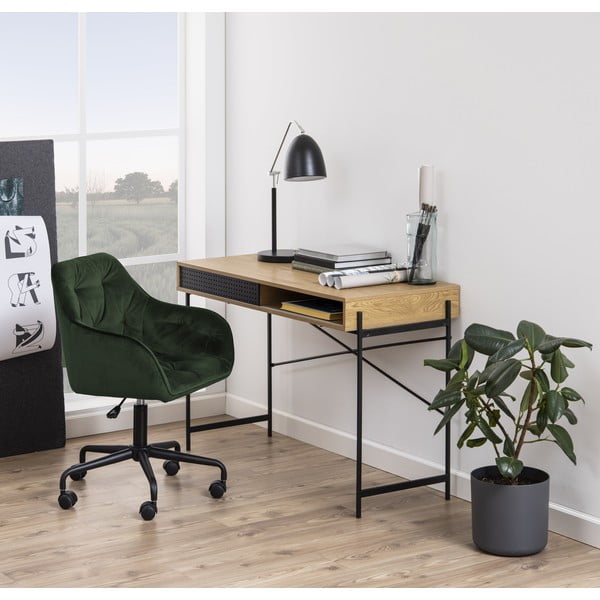 Зелен офис стол с кадифена повърхност Brooke - Actona-image-1