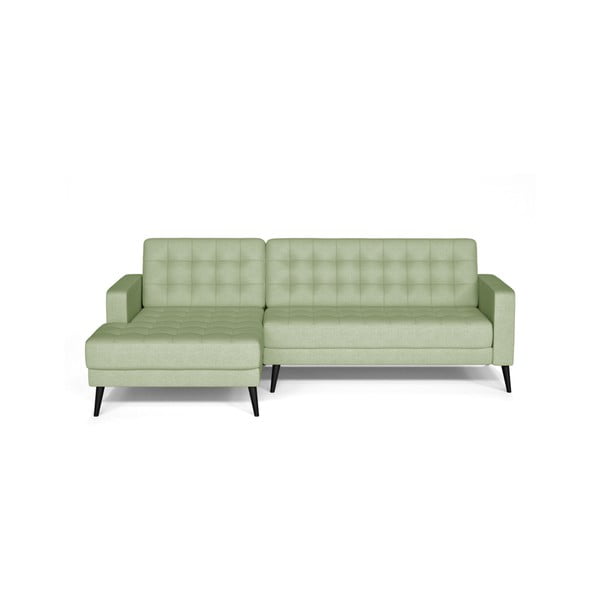 Светлозелен диван Boston, ляв ъгъл - Prêt à Meubler Classics