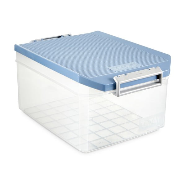 Прозрачна кутия за съхранение със син капак Кутия за съхранение, 14 л - Ta-Tay