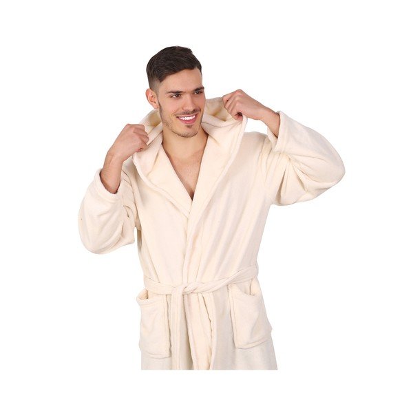 Světle béžový unisex župan z mikrovlákna DecoKing Robby, velikost M-image-4