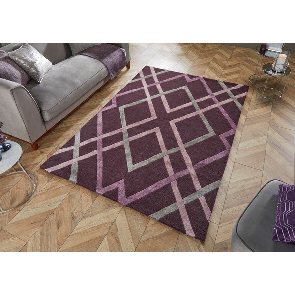 Лилав килим от вискоза , 160 x 230 cm Trellis - Flair Rugs-image-4