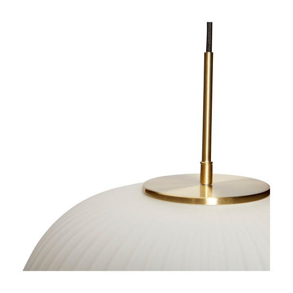 Бяло висящо осветително тяло със стъклен абажур ø 40 cm Serene – Hübsch-image-4