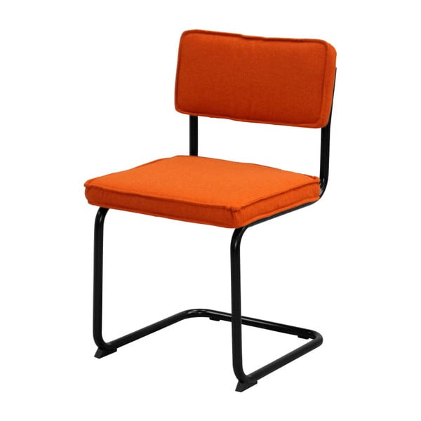 Oranžová židle s černým podnožím Aemely