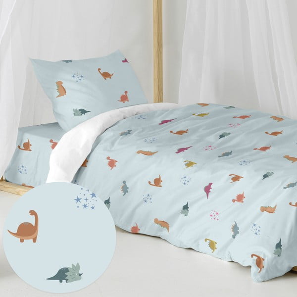 Памучно детско спално бельо за единично легло 140x200 cm Mini dinosaur - Happy Friday