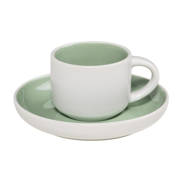 Зелено-бяла чаша за еспресо с чинийка Tint, 100 ml - Maxwell & Williams