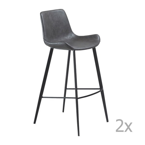 Sada 2 šedých  barových židlí DAN– FORM Hype