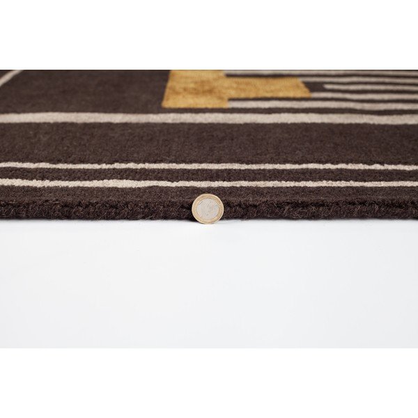 Кафяв ръчно тъкан килим Модерен стил на живот, 200 x 290 cm - Flair Rugs-image-1