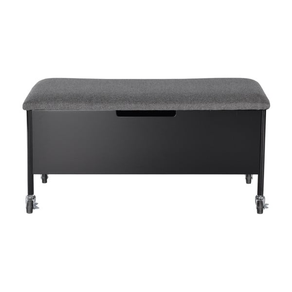 Черна пейка за съхранение на колелца Sture, 90 x 40 cm - RGE