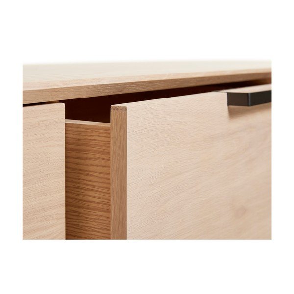 Нисък скрин от бял дъб с 3 врати Vivara - Unique Furniture-image-3