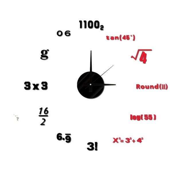 Стенен часовник Math, ⌀ 50 cm - Mauro Ferretti