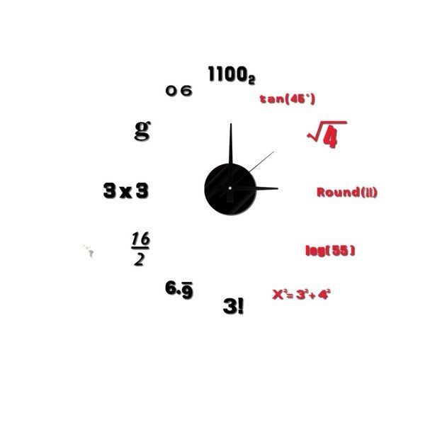 Стенен часовник Math, ⌀ 50 cm - Mauro Ferretti