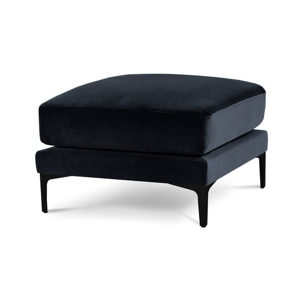 Тъмносиньо кадифено столче за крака Harmony - Kooko Home-image-2