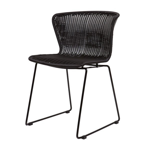 Черни градински столове в комплект 2 бр. от изкуствен ратан Wings – WOOOD