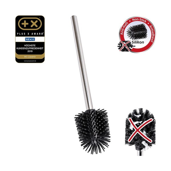 Четка за тоалетна с резервна четка от неръждаема стомана в лъскаво сребристо Ø 8 cm – Wenko-image-1