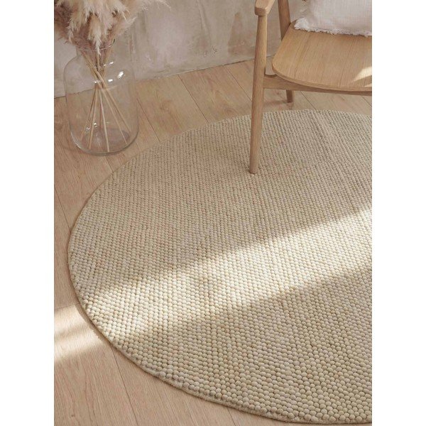 Бежов ръчно изработен вълнен кръгъл килим ø 200 cm Richmond Diana – Ted Baker-image-1