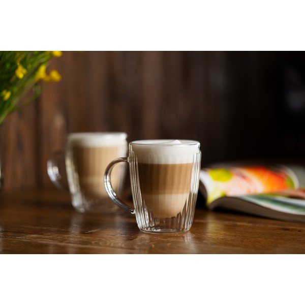 Стъклени чаши в комплект 2 бр. за капучино 250 ml Livio Duo – Vialli Design-image-3