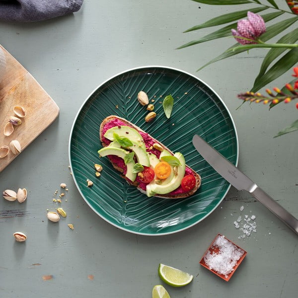 Чиния от бял и зелен порцелан Villeroy & Boch Leaf, ⌀ 24 cm it's my match - Villeroy&Boch-image-1