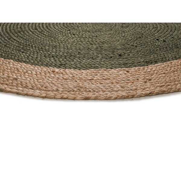 Зелен-естествен цвят кръгъл килим ø 90 cm Mahon - Universal-image-3