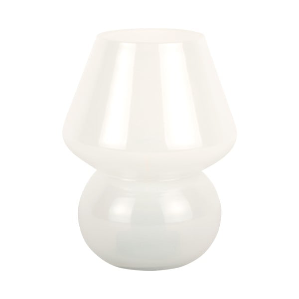 Бяла LED настолна лампа със стъклен абажур (височина 20 см) Vintage - Leitmotiv