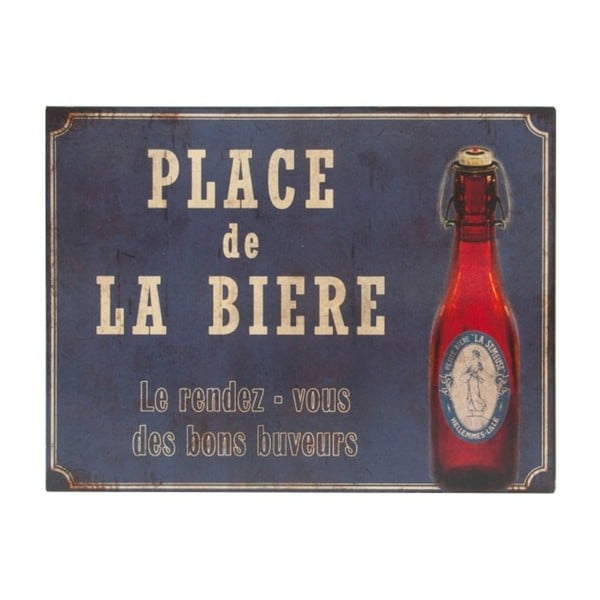 Метална табела 33x25 cm Place De La Biere – Antic Line