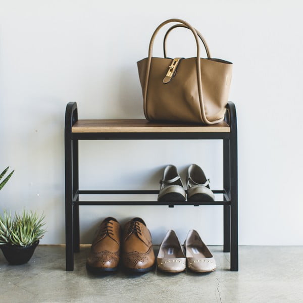 Метална етажерка за обувки в черно-натурален цвят Tower - YAMAZAKI-image-1