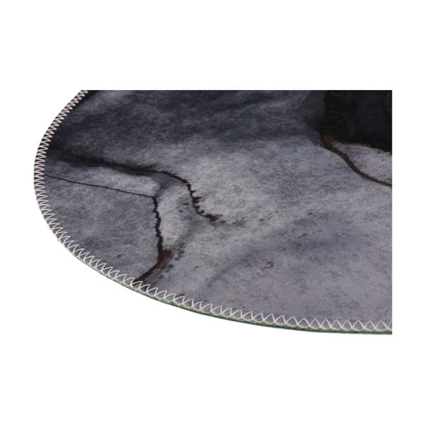 Черно-бял миещ се кръгъл килим ø 100 cm - Vitaus-image-2