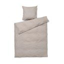 Сиво/бежово единично удължено крепово спално бельо 150x210 cm Bæk&Bølge – JUNA