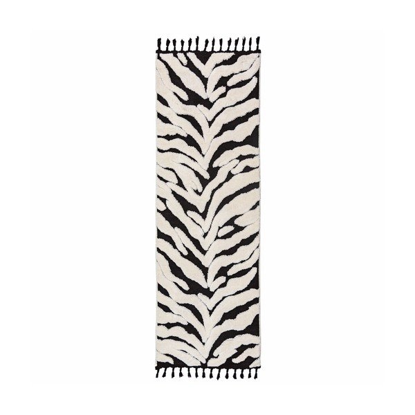 Черно-бял пътека 80x300 cm Esra Zebra – Flair Rugs