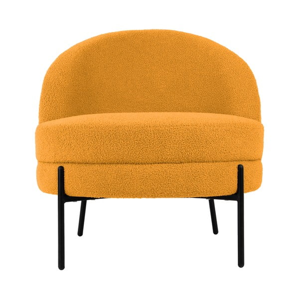 Кресло от плат букле в цвят жълта охра Noble – Leitmotiv