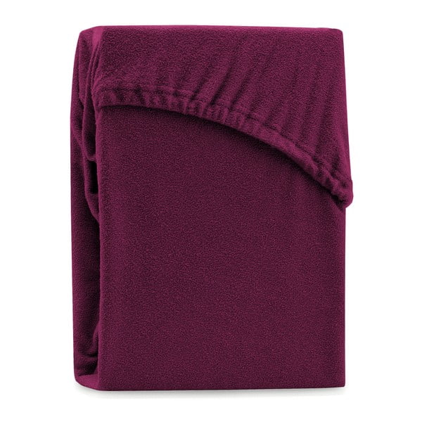 Тъмно бордо еластичен чаршаф за двойно легло Siesta, 200/220 x 200 cm Ruby - AmeliaHome