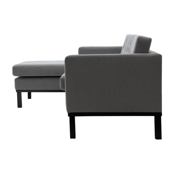 Světle šedá pohovka s černými nohami Vivonita Johan, levý roh-image-4