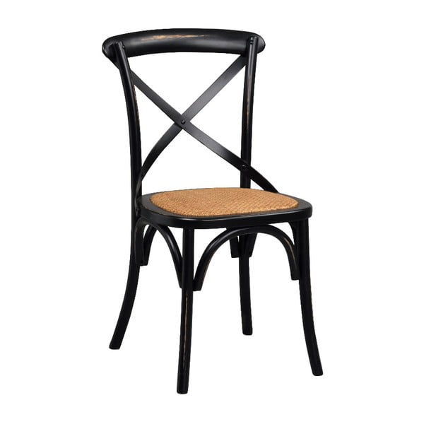 Черен трапезен стол с ратаново пътуване Gaston - Rowico