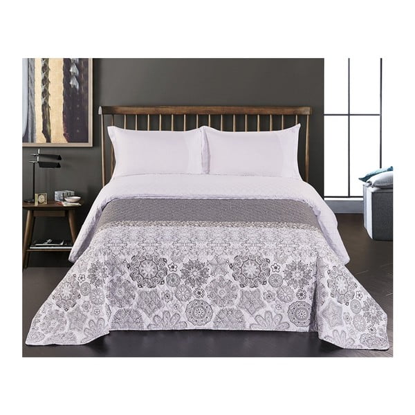 Бяло и сиво двустранно покривало за легло от микрофибър , 260 x 240 cm Alhambra - DecoKing-image-4