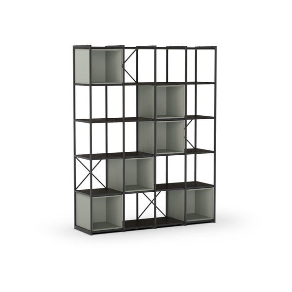 Зелено-черна библиотека 140x179 cm Anya – Marckeric-image-3