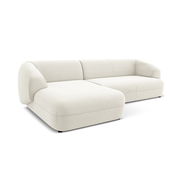 Бял кадифен ъглов диван (ляв ъгъл) Moana – Makamii-image-4