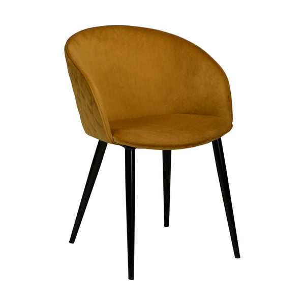 Кадифен трапезен стол в цвят горчица Dual - DAN-FORM Denmark