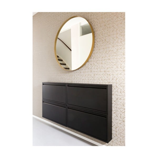 Черна метална накланяща се стойка за обувки 75x37,5x12,5 cm Billy – Spinder Design-image-4