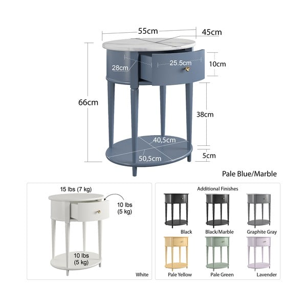 Черно нощно шкафче Aurora – Støraa-image-2