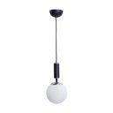 Черно-бяла висяща лампа със стъклен абажур ø 15 cm Hector - Squid Lighting