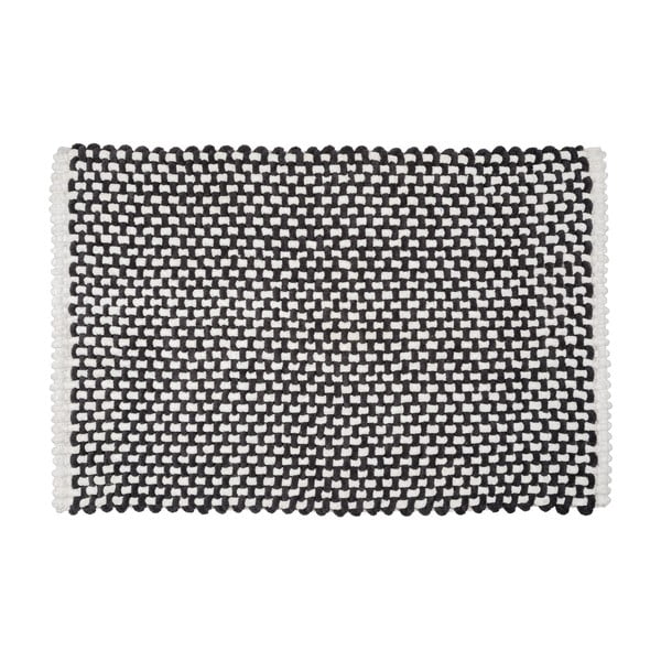 Черно-бял текстилен килим за баня 50x80 cm Covelo – Wenko