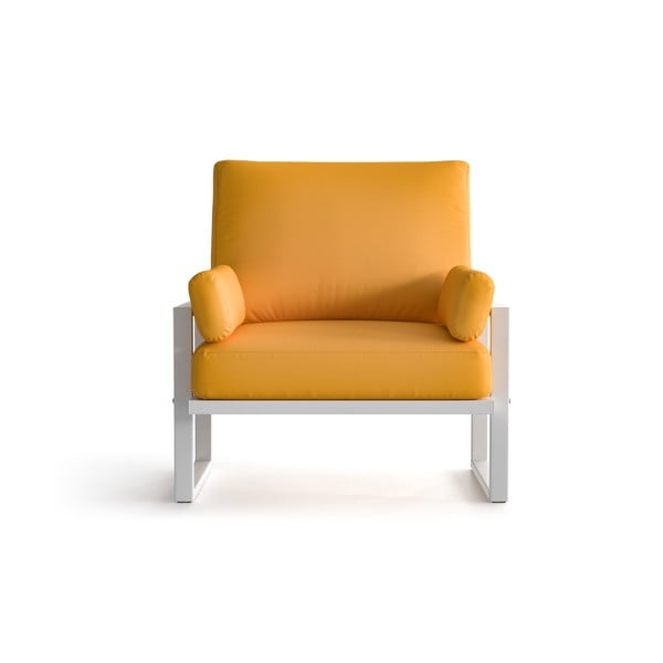 Жълт градински фотьойл с подлакътници и светло оцветени крака Angie - Marie Claire Home