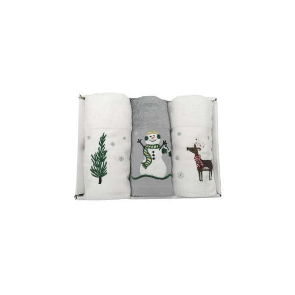 Комплект от 3 памучни кърпи с коледен мотив Merry, 45 x 70 cm Merry Christmas - Armada