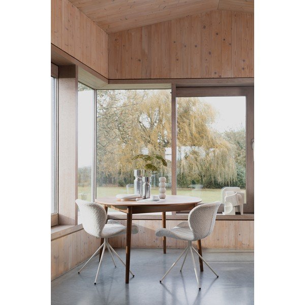 Кръгла сгъваема трапезна маса с допълнителна плоча с орехов плот ø 120 cm Twist – Zuiver-image-1