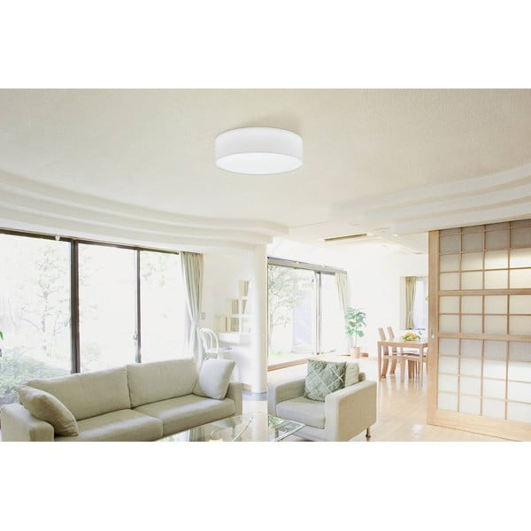 Бяло осветително тяло за таван с текстилен абажур PASTERI – EGLO-image-1