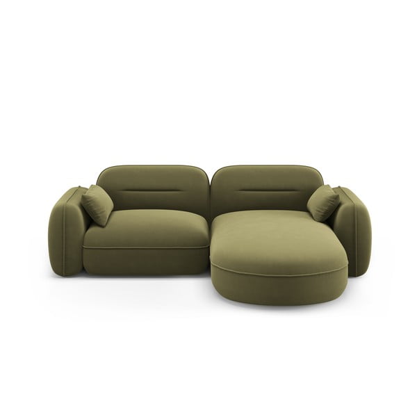 Зелен кадифен ъглов диван (десен ъгъл) Audrey – Interieurs 86