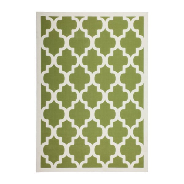 Zelenobílý koberec Kayoom Maroc 2087, 80 x 150 cm