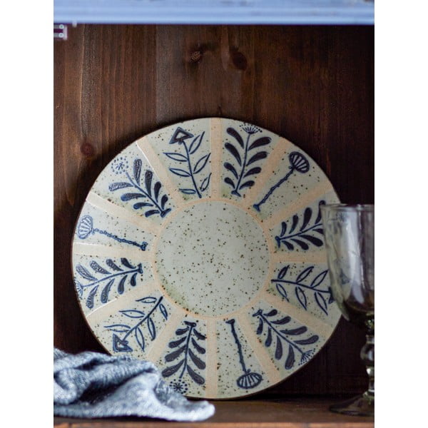 Глинена чиния в светлосиньо и кремаво  ø 21 cm Leonie – Bloomingville-image-2