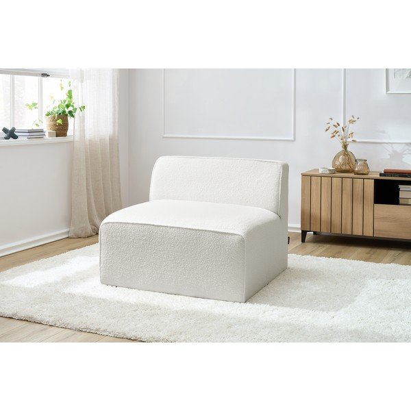 Бял модул за диван от прежда с примки от букле (среден модул) Megeve – Bobochic Paris-image-1