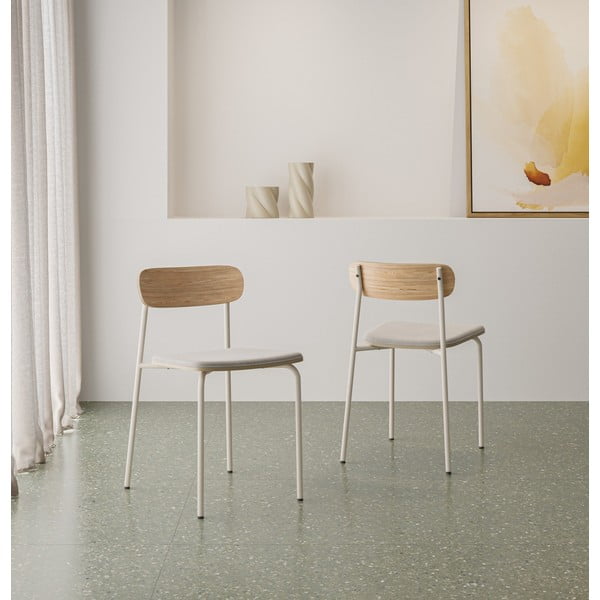 Трапезни столове в комплект от 2 броя в бежово-натурален цвят Adriana - Marckeric-image-1